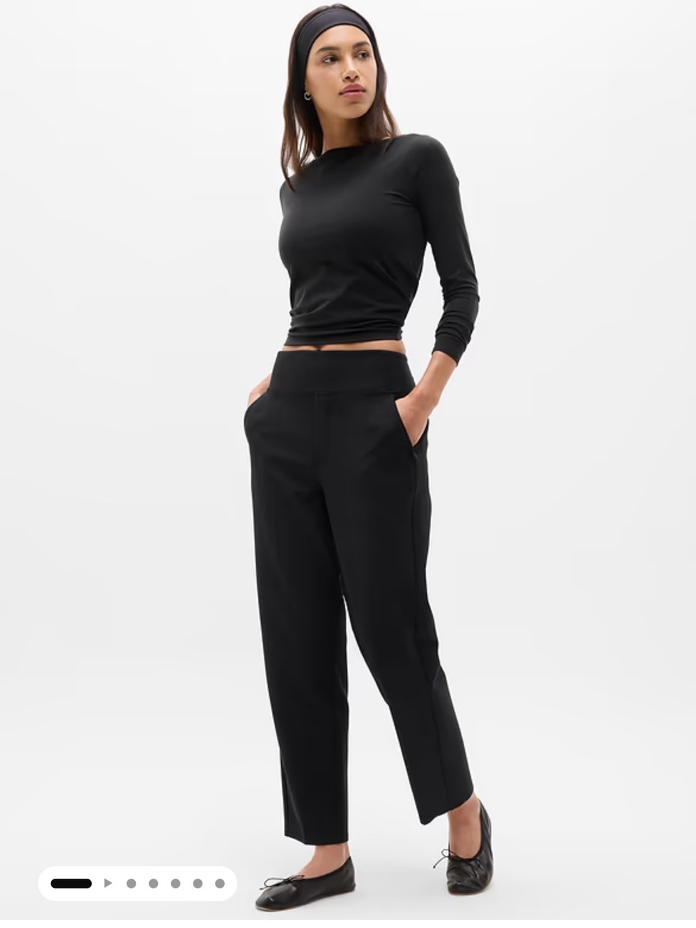 NWT Athleta Black Straight Leg “Endless Pants”, Stretch, Tapered Leg, Size 16